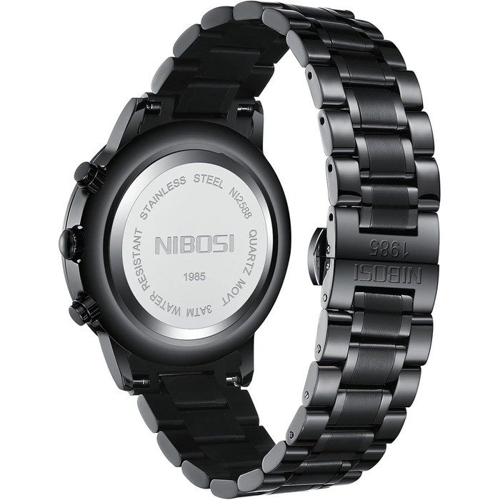 Годинник чоловічий NIBOSI Analog Business Chronograph Military з нержавіючої сталі, водостійкий, для хлопців (Зелений)