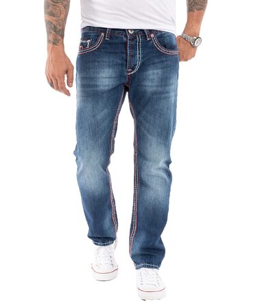 Чоловічі джинси Rock Creek RC-2056, темно-сині, вінтаж, щільні шви, розмір 42W/36L