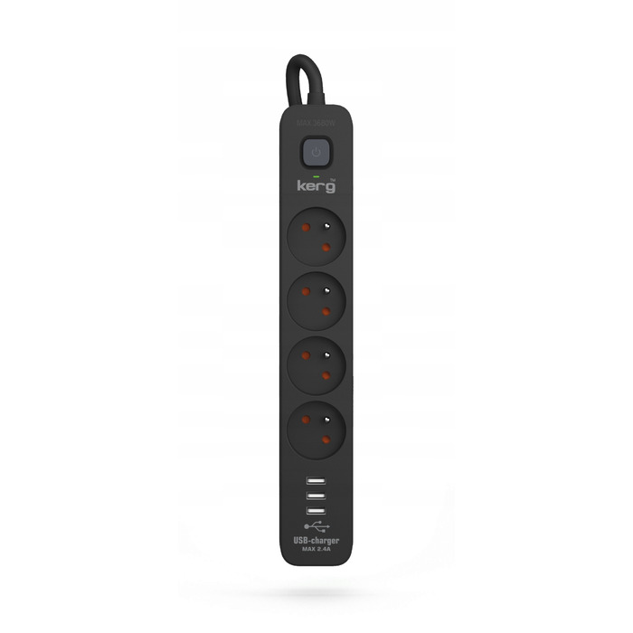 Мережевий фільтр (подовжувач) на 4 розетки, 1.5м, з USB-зарядкою 3xUSB-A M02590