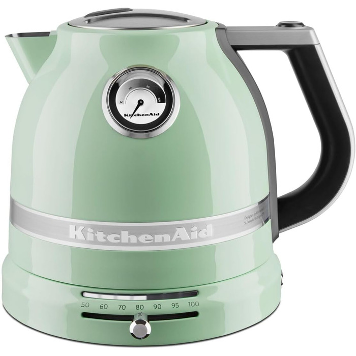 KitchenAid Kettle with Temperature Setting from 50 to 100°C | Tea Kettle with Temperature Indicator and Scale Filter 1.5L | Electric 2400 Watt | Stainless Steel | Pistachio 1.5 Liter Pistachio