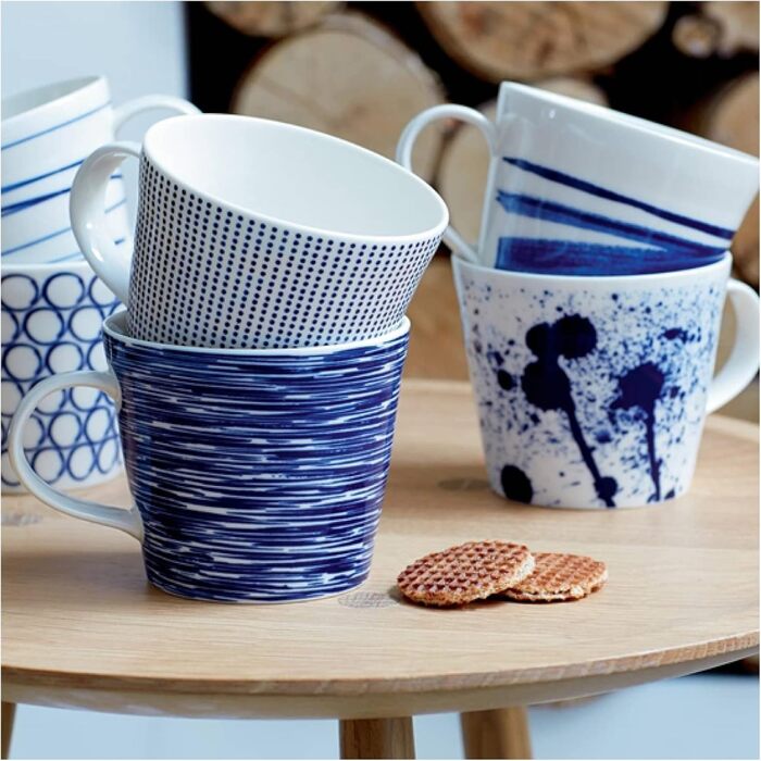 Royal Doulton Pacific 9 cm Porcelain Pacific Cups, 6 Pieces, Blue, 13.72 cm, 6