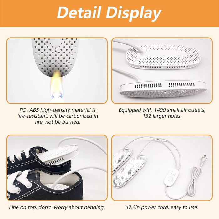 Ozon Shoe Dryer Electric Boot Dryer Shoe Warmer Boot Warmer - Ozone Deodorizer with Timer Function | No Noise | Strong Wire | EU Plug (Pm09(basic))