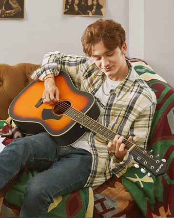 Акустична гітара Donner для початківців, дорослих, 4/4 Dreadnought, 41 дюйм, комплект з аксесуарами (Sunburst)