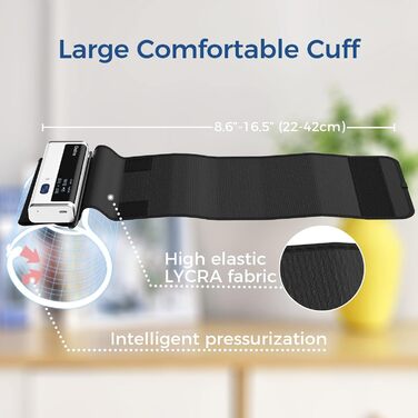 Тонометр на плече CheckMe Armfit Bluetooth з безкоштовним додатком, велика манжета (22-42 см), бездротовий, автоматичний, необмежений обсяг пам'яті