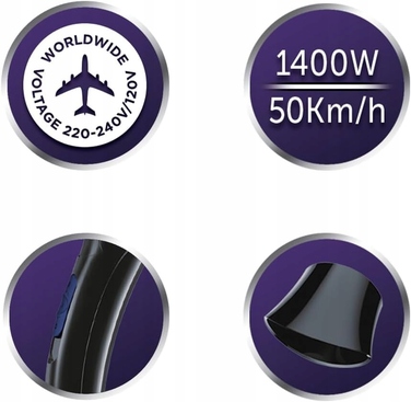 Компактний дорожній фен Remington 1400W, складаний, легкий