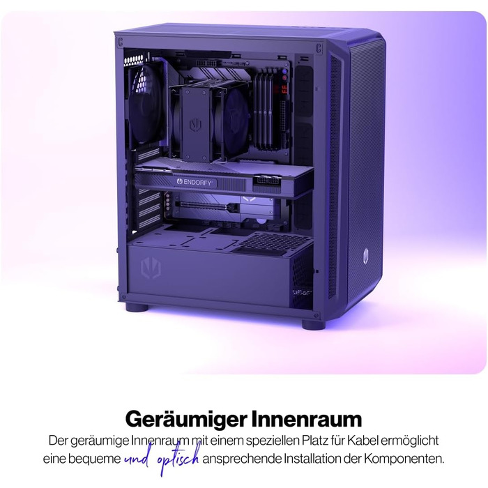 Корпус для ПК ENDORFY Arx 500 ARGB зі скляною бічною панеллю та 5 вентиляторами 140мм