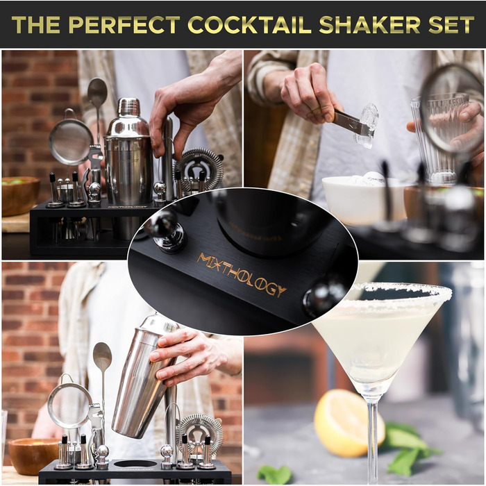 Професійний набір бармена Mixology для коктейлів, 31 предмет, аксесуари для бару та коктейль-шейкер, чорний