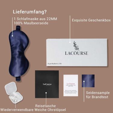 Сліпиця для сну з 100% натурального шовку 22 Momme (морська синя), комфортна та ефективна