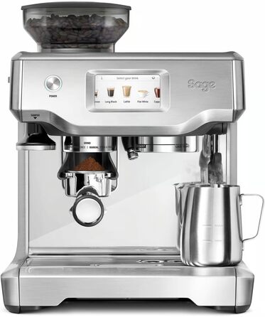 Sage - The Barista Touch - Coffee Machine with Automatic Milk Frother - Brushed Stainless Steel Manual Tamping Brushed Stainless Steel