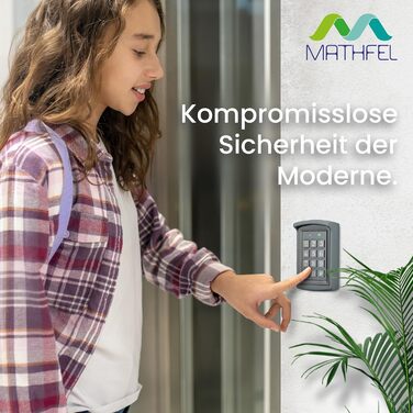 Розумний електронний замок MATHFEL із кодовою панеллю та RFID, для вхідних дверей, зовнішній, IP66, автоматичний доступ