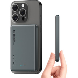 Power Bank Kuulaa MagSafe 10000 mAh 20W, Тонкий Пауербанк для iPhone 16/15/14/13, Колір Space Grey