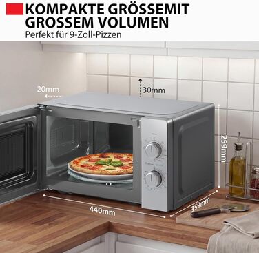 Вбудована мікрохвильова піч Toshiba MW3-AG25PFI(BK) з грилем, 25л, інверторна, 900Вт, цифрова, срібляста