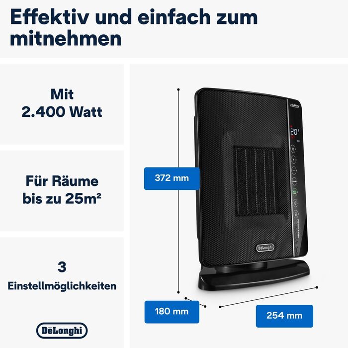 De'Longhi DCH7993ER.BC Heater, 1 Liter, Black, 25x18x37 Single