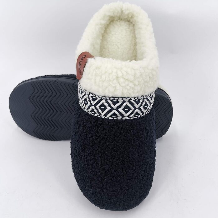 Жіночі халапи Ооfoot Fuzzy House: теплі та зручні домашні талони з м'яким флісовим підкладом та антиковзною підошвою (42/43 EU, темно-синій)