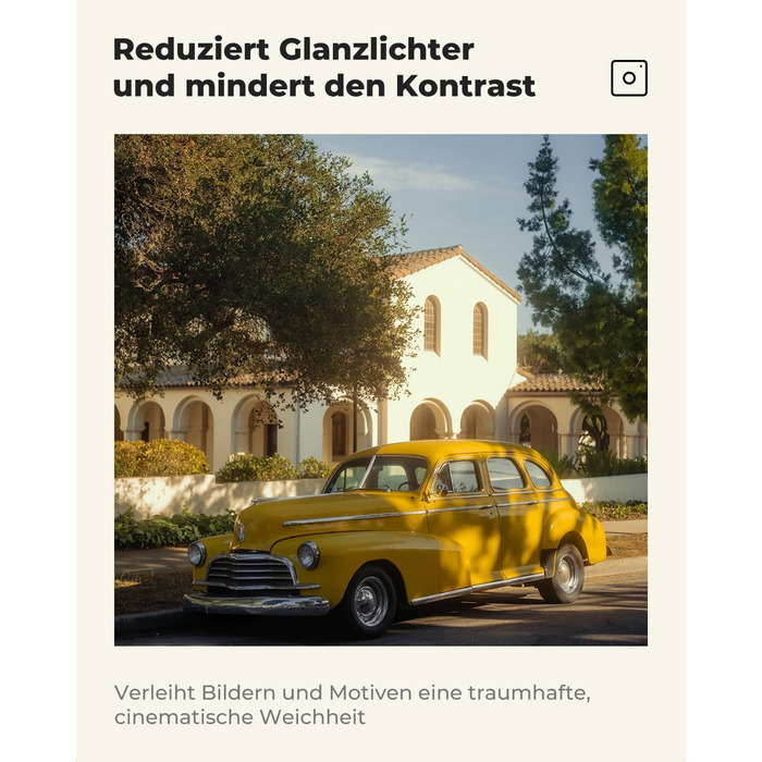 Фільтр K&F Concept 58mm Black Promist 1/4 з оптичного скла з Multi-Nano покриттям для відео та портретної фотографії (Nano-Klear)