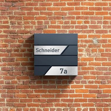 Поштовий ящик з газетницею з нержавіючої сталі, настінний, з замком та гравіюванням (срібний)