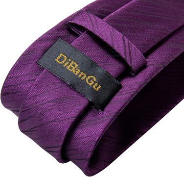 Комплект краватка та хустинка DiBanGu шовкова, фіолетова, для весілля та офісу