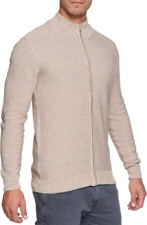 Чоловічий кардиган Indicode INWestmoon з коміром-стійкою | Тонкий в'язаний кардиган з бавовняної суміші (3XL, Кукурудзяний колос)