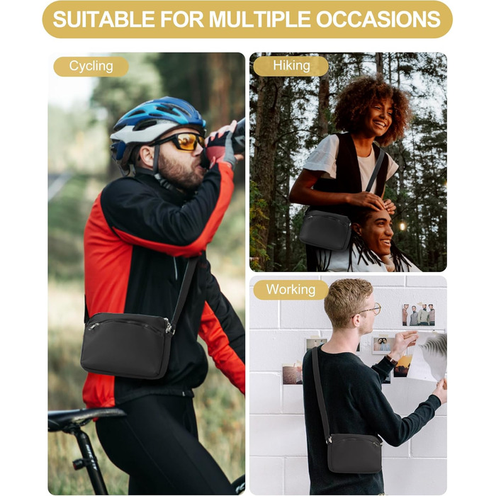 Чоловіча та жіноча поясна сумка Bauchtasche SZSYCN для спорту та активного відпочинку (чорна)