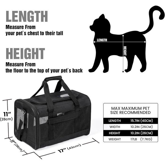Транспортна переноска для собак та котів HITSLAM (M) Чорна, розкладний бокс, для подорожей, авіалінії