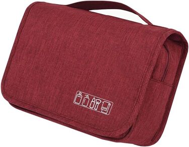 Сумка-органайзер для подорожей, сіра (червона), з металевим гачком та кількома відділеннями