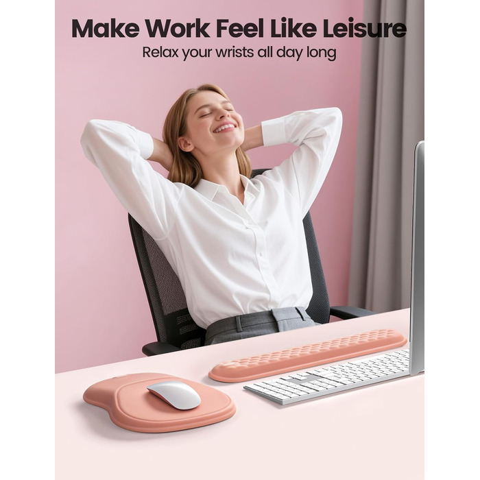 Підставка для зап'ястя Meatanty Ergonomische – м'яка та стильна, з memory foam, протиковзна, для офісу, дому та геймінгу (чорна)