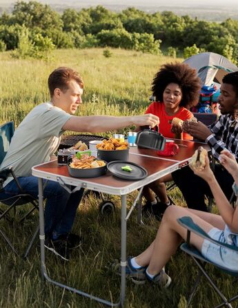Oushome 16-Piece Camping Cookware Set for 2 People - Portable Cooking Set with Pots, Pans, Kettle, Cups, Plates - Green