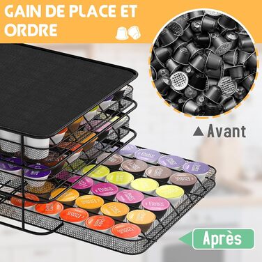 Підставка для капсул кави Masthome 3-ярусна для Dolce Gusto, 108 капсул, чорна