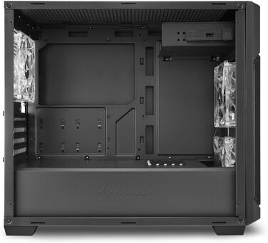 Корпус для ПК Sharkoon V1000 RGB Micro Tower, чорний, Micro-ATX, з бічним вікном