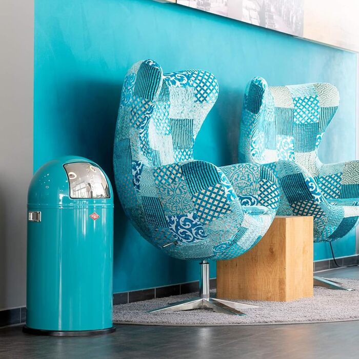 Відро Wesco Pushboy рожеве, 50 л, нержавіюча сталь, знімний внутрішній контейнер, порошкове покриття