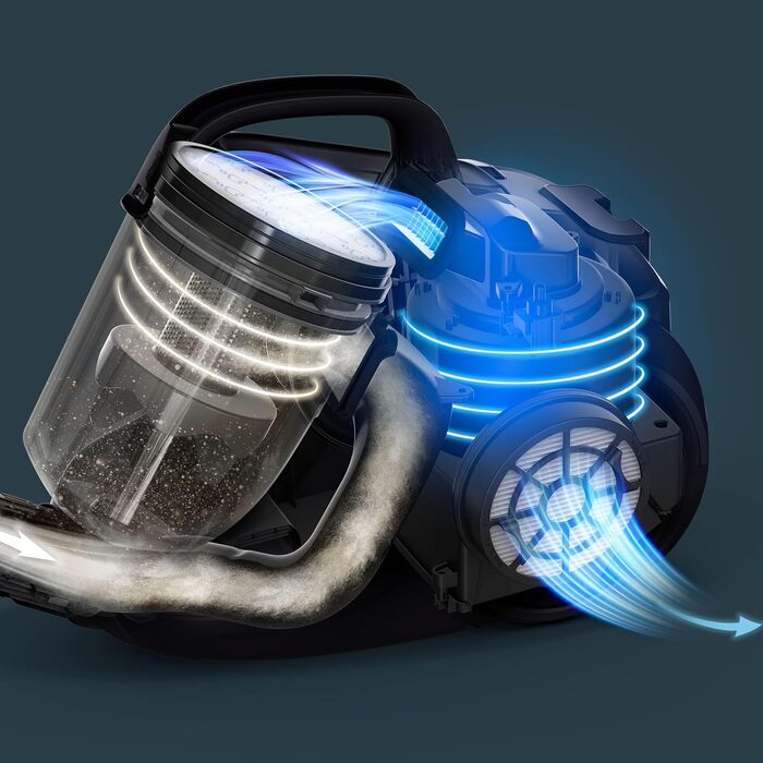 Rowenta Swift Power Cyclonic | RO2917 | Bagless Vacuum Cleaner | 900 W | 77 Decibels | 1.2 Liter | White 1.2l Dust Box