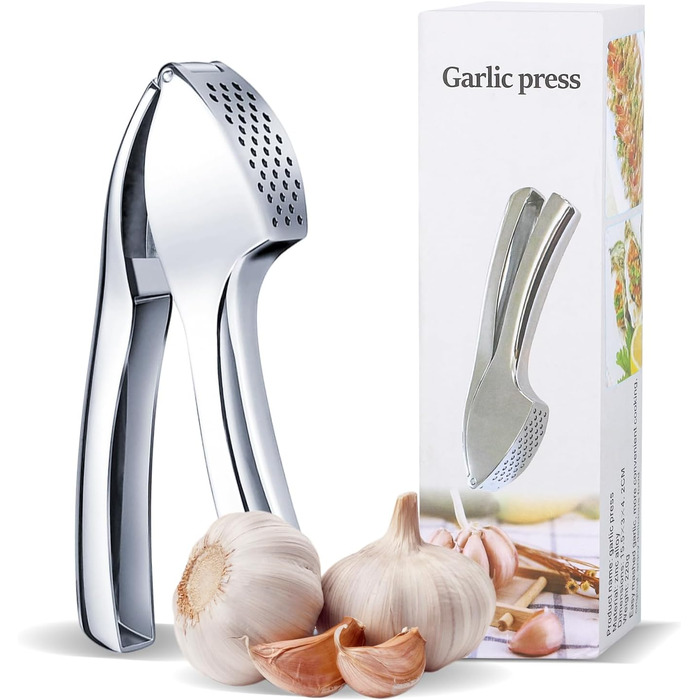 Преміум-прес для часнику: міцний, довговічний, з полірованою поверхнею. Легке подрібнення часнику та імбиру. Не потребує очищення. Ідеально підходить для дрібних інгредієнтів.