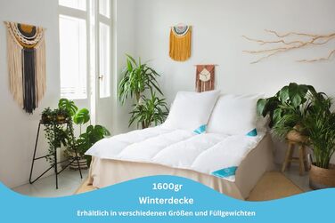 Sandaro Home ковдра-пухова з гусячим пухом, стьобана, 100% натуральний продукт, сертифікат OEKO-TEX, 155x220 см, 1400 г