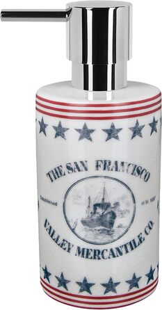 Дозатор мила Spirella з помпою, керамічний, 300 мл, сріблястий, довговічний, 16 см