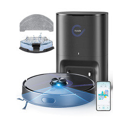 Робот-пилосос Vyzzle з функцією миття 5500 Pa, станція самоочищення 3.5L, для шерсті тварин, твердих підлог та килимів, керування через додаток, голосове керування Alexa та Google Assistant (чорний)