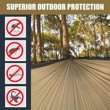 Onewind Premium 11' Camping Zippered Hammock, Single Portable Hammock with Mosquito Net and Tree Straps for Travel, Camping, Backpacking, and Hiking...