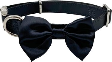 Ошатний нашийник Croci Ceremony для собак з метеликом, блакитний, сатин, срібні деталі, розмір L (41–66 см)