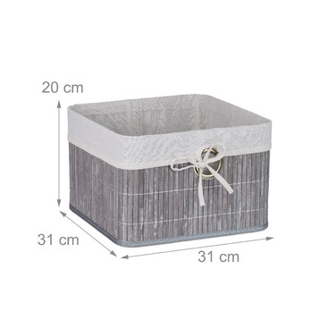 Relaxdays Bamboo Storage Basket Set