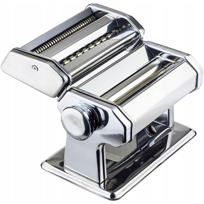 Maestro MR-1679R Pasta Machine, Manual Fresh Pasta Maker, Noodle Cutter, Stainless Steel, 8 Thickness Settings, Ravioli Attachment, Easy to Use for Home, Lasagna, Spaghetti, Noodles