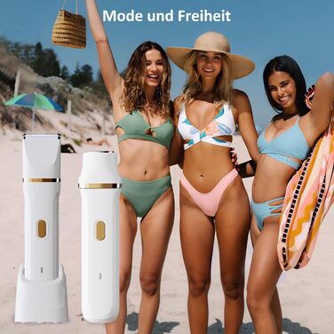 Електричний жіночий тример Jianyana 5-в-1 для тіла та обличчя, водонепроникний IPX7, для ніг, обличчя, пахв, носа та брів. Змінні насадки.