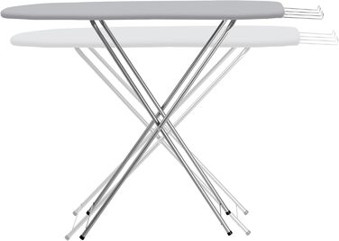 Прасувальна дошка KADAX з полицею, 104x30 см, з підставкою для праски, компактна станція для прасування з підкладкою з піни (Сірий)