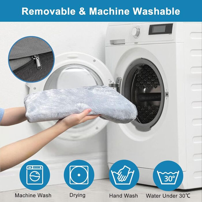 Ортопедичне ліжко для собак великих порід HNUOUNH, 76x50x8 см. Миється, знімний чохол, антиковзаюче дно, сіре