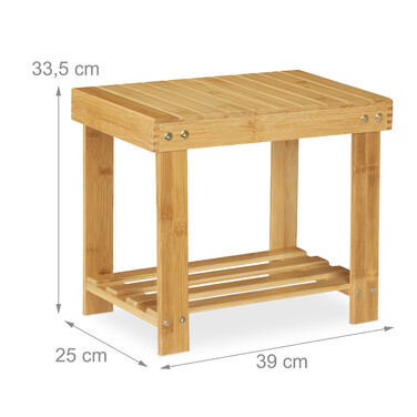 Relaxdays Large Bamboo Footstool