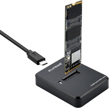 Док-станція для SSD ELUTENG: M.2 NVMe/SATA, 10Gbps, підтримка 2230/2242/2260/2280, адаптер з USB-корпусом