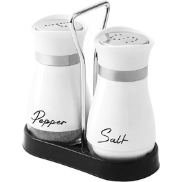 Набір для солі та перцю: солінку та перцінку з нержавіючої сталі та скла, куховий аксесуар, контейнери для спецій чорного та білого кольорів, для кухні, в дорогу, кемпінг, барбекю, багаторазове наповнення
