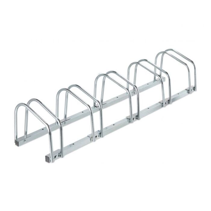 Relaxdays Silver Bike Stand for 5 Bikes