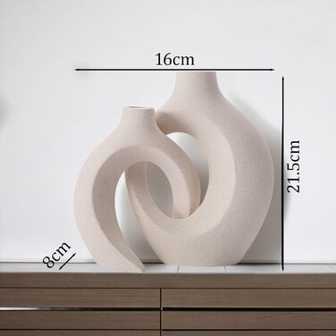 Керамічна ваза для квітів: стильна ваза в скандинавському стилі для дому, декор для вітальні та спальні