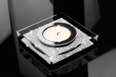 Свічник у вигляді лотоса з кристалами Swarovski, чорний, сучасна декорація для столу, різдвяний декор, набір 3 шт.