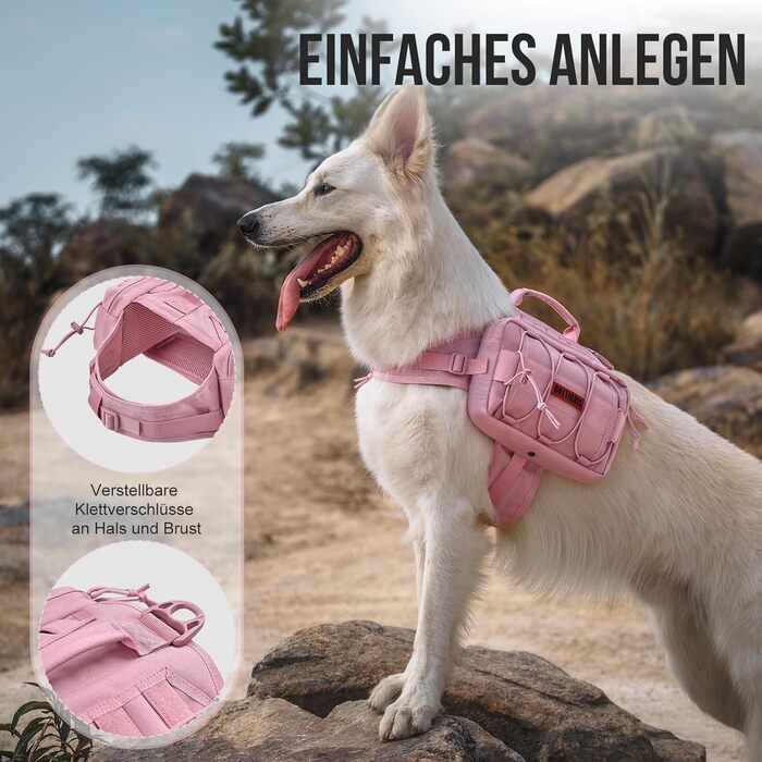 Рюкзак для собак OneTigris Aoth 2.0, рожевий, для собак великих розмірів (L)