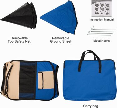 Клітка-манеж для цуценят та дрібних тварин XL, з 8 панелей, розкладний, знімний